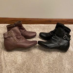 Women’s Two Pair Bundle Leather Booties Size 8.5